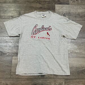 Vintage Y2K Lee Sport St. Louis Cardinals Gray Boxy Graphic Tee - Men's Large